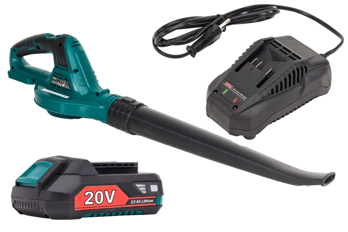 Dmuchawa do liści BB-BL-LI-20V NAC Akumulatorowa + Akumulator 2,0 Ah + Ładowarka — zdjęcie 1 z 8