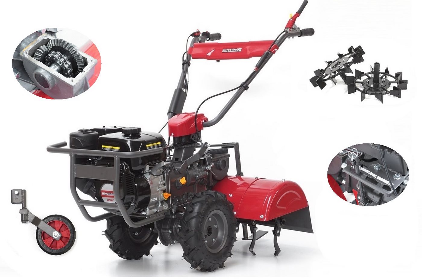 Glebogryzarka HGS X620N HORTMASZ Spalinowa z napędem + Koła metalowe + Koło podporowe — zdjęcie 1 z 26