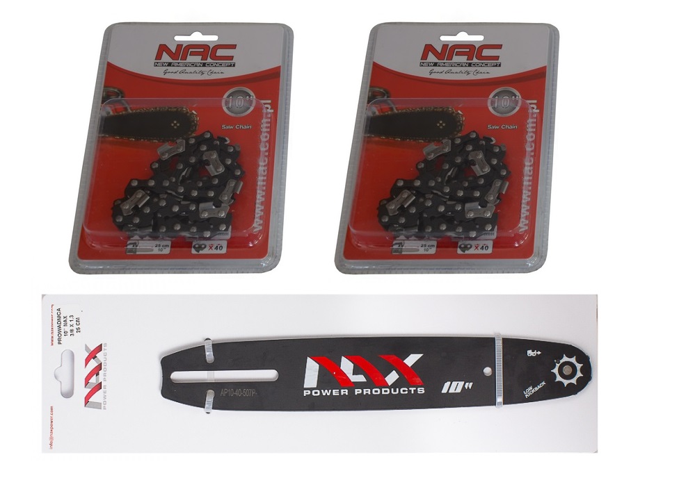 NAC Zestaw (Prowadnica: NAX 10" + 2 x Łańcuch: TT-CS2500*40R) — zdjęcie 1 z 1